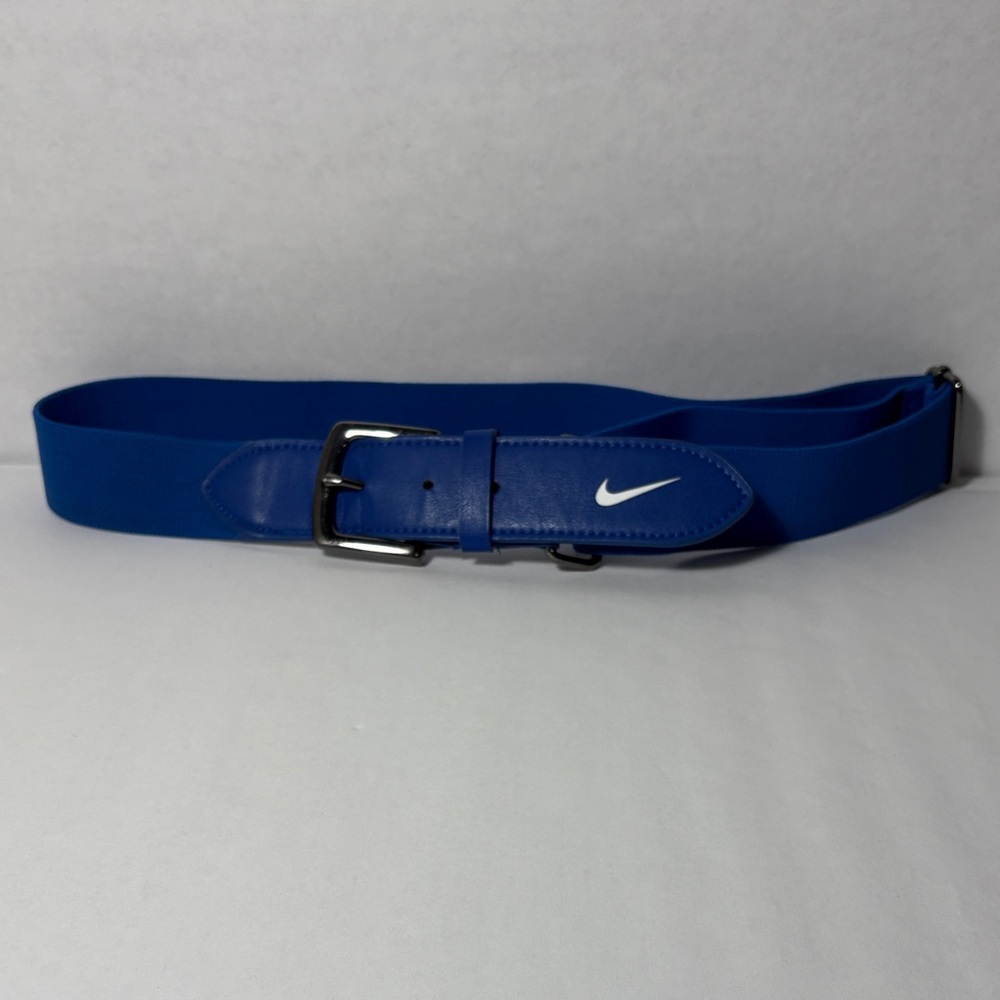 Nike Men’s Royal Blue Sport Belt, Silver Buckle, Heavy Duty Elastic Strap
